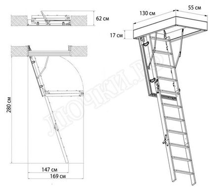 Чердачная лестница Oman Polar 550*1300*2800 Чердачная лестница Oman Polar 550*1300*2800